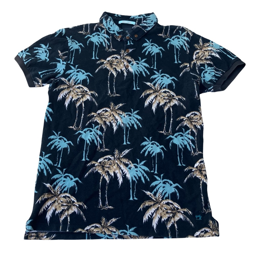 SCOTCH & SODA PALM TREES “Beach Freak” collared polo short sleeve shirt